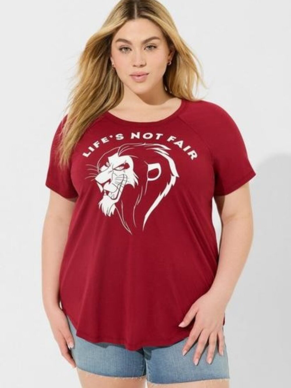 Disney Lion King Scar Short Sleeve Raglan Top (Size 6X -- 30/32)